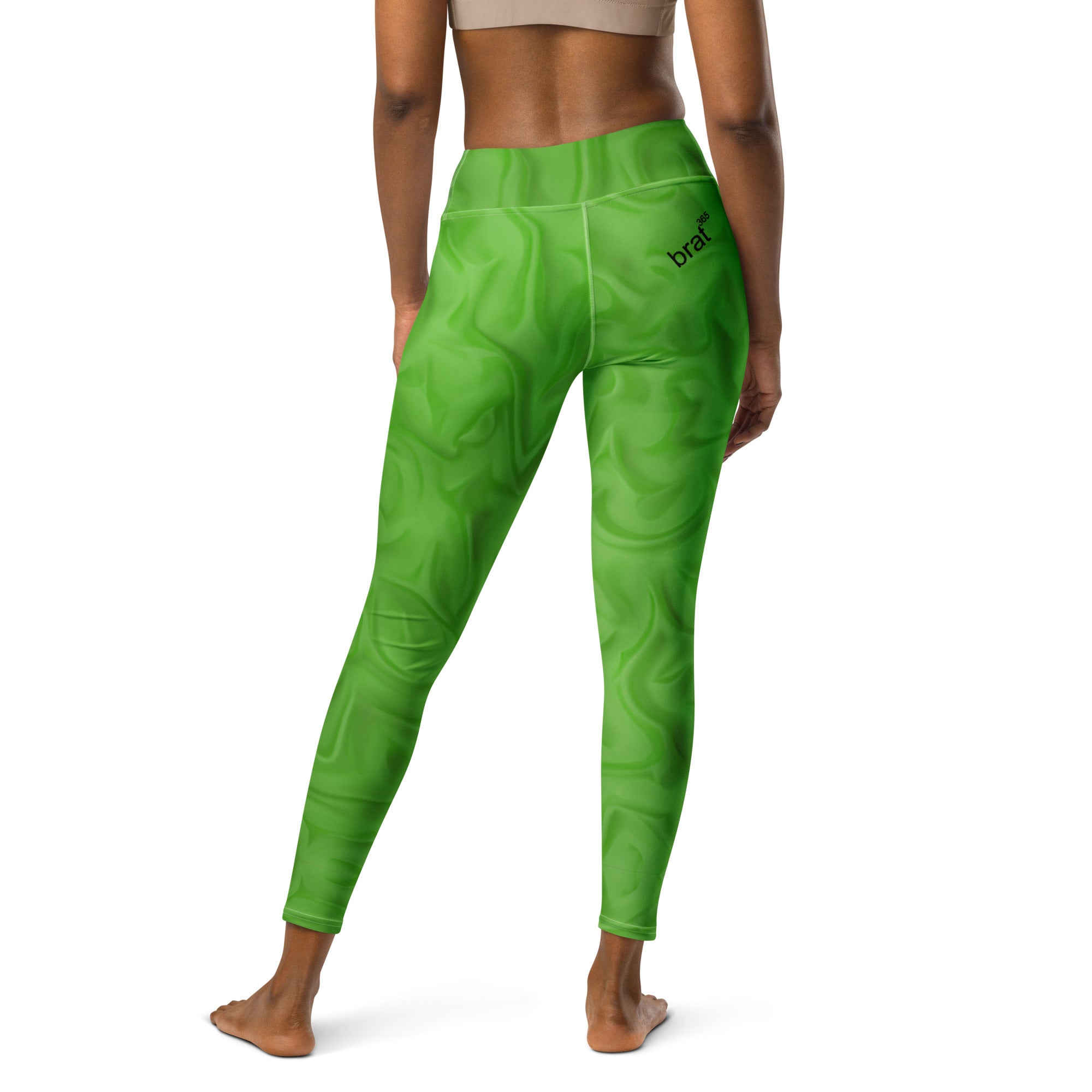 Lime Green Dance leggings. Gym or Workout High Waist Leggings. Yoga Pants. "Brat365" Streetwear by WickedYo.